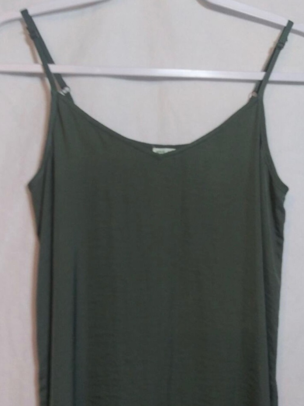 aerie Olive Green Slip Midi Dress with Side Slits NWOT S - Picture 3 of 8